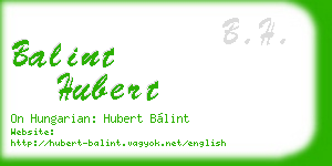 balint hubert business card